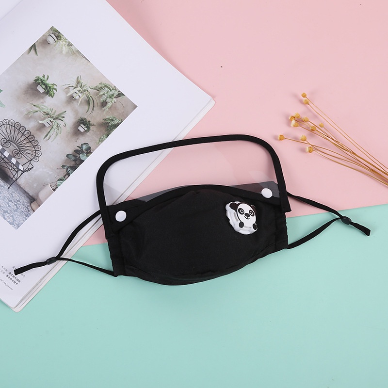 Khẩu trang vải cho bé có kính chắn bụi giọt bắn kèm tấm lọc than hoạt tính chống bụi mịn chống virus
