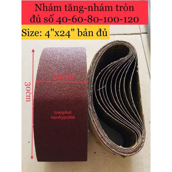 Nhám tăng-nhám tròn size 4&quot;x24&quot; đủ số 40-60-80-100-120