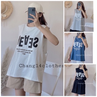Áo ba lỗ form rộng in chữ