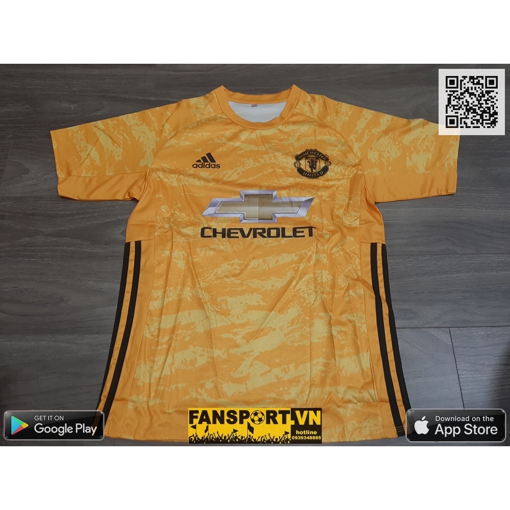 Áo thủ môn bóng đá Mancheater United 2019-2020 four shirt goalkeeper gk yellow vàng