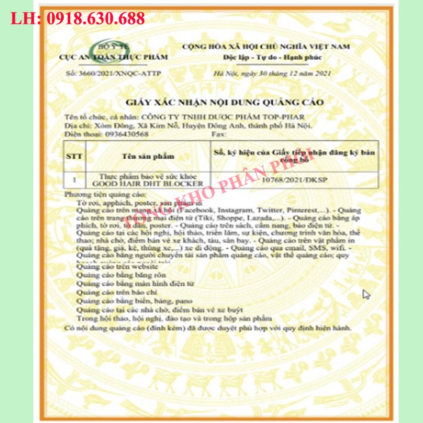 Good Hair DHT Blocker, giảm rụng tóc, hói đầu, mọc tóc hiệu quả nam nữ, dầu gội good hair