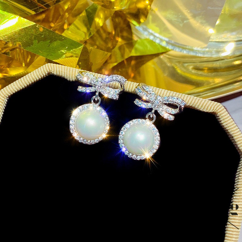 GETNOIVAS Hoa Tai Ngọc Trai Nữ Bạc Khảm Kim Zircon Cao Cấp