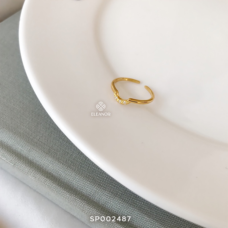 Nhẫn Bạc Eleanor Mạ Vàng 14K Trơn - SP002487