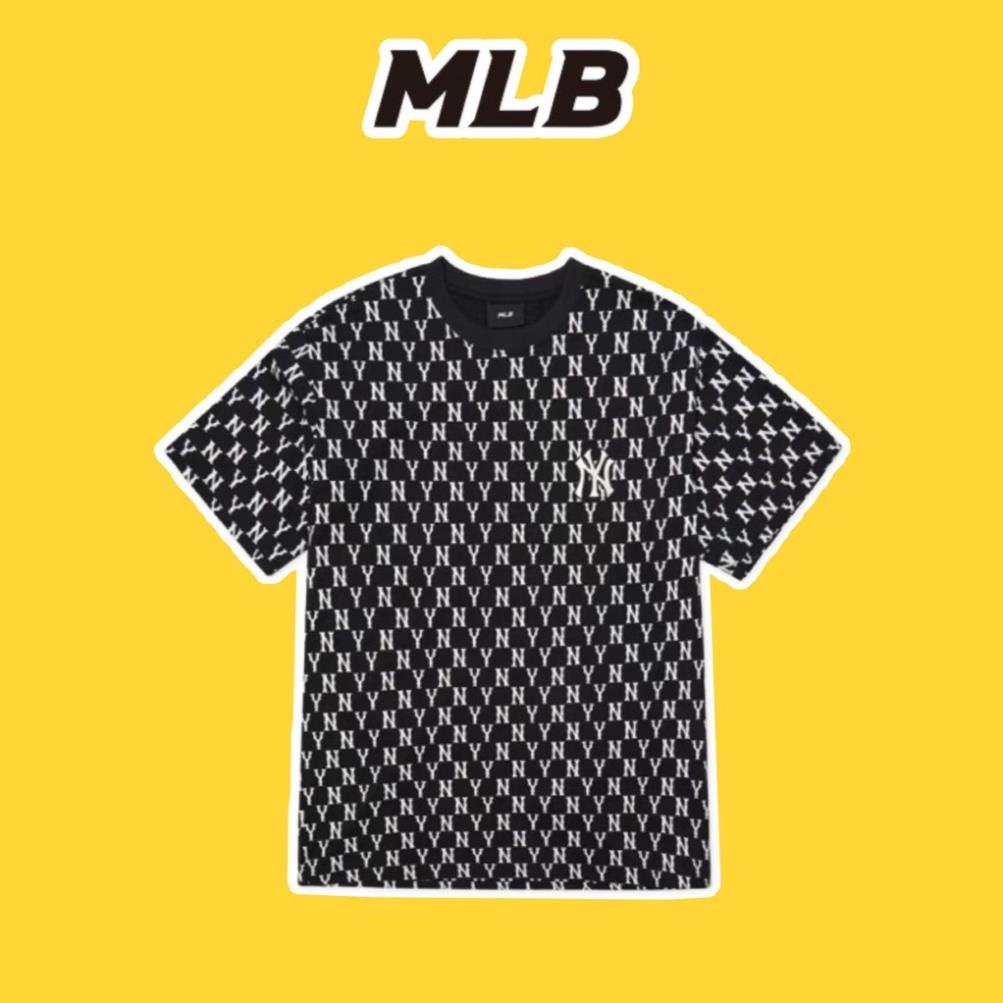 Áo thun NY MLB unisex nam nữ in hình Monogram Mega-Logo cá tính