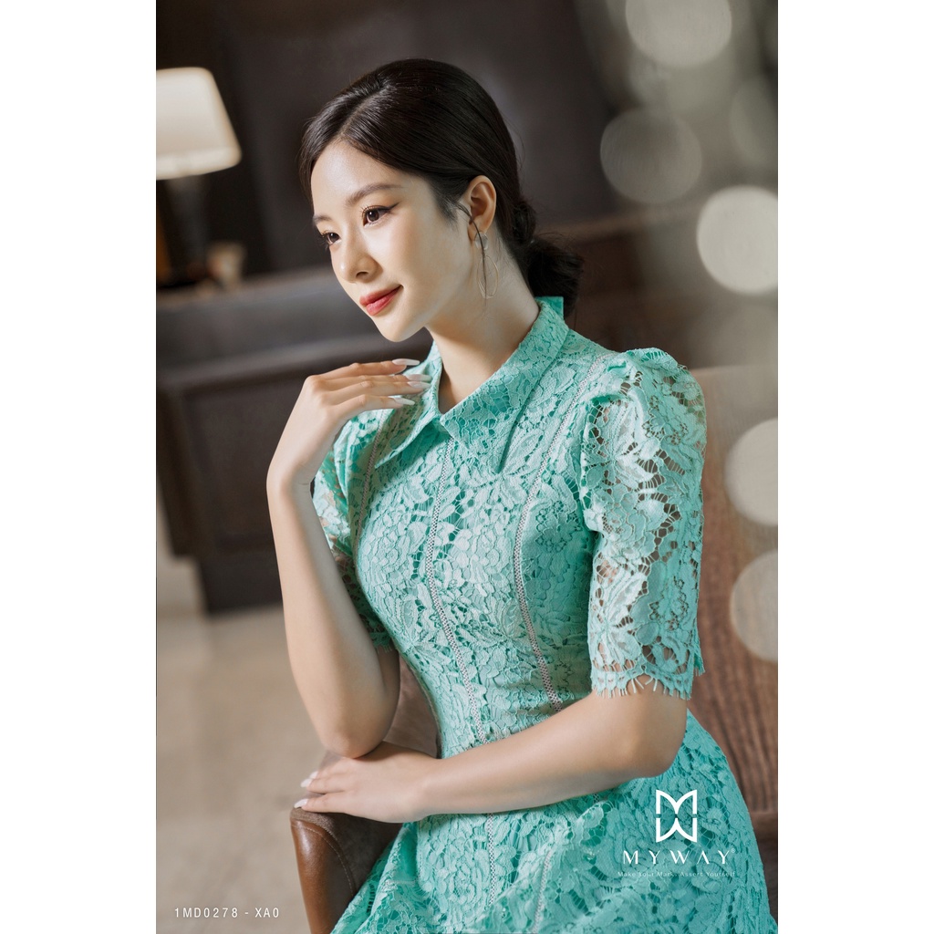 Đầm Ren Nữ Công Sở MY WAY Dáng Xòe Bồng Sang Trọng 1MD0278