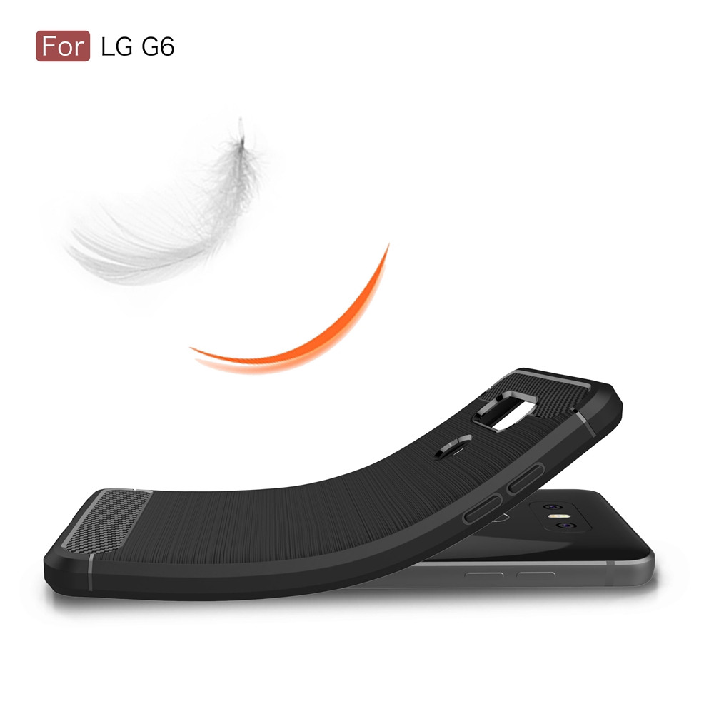 Ốp điện thoại silicon chống sốc sợi carbon thời trang cho LG G6