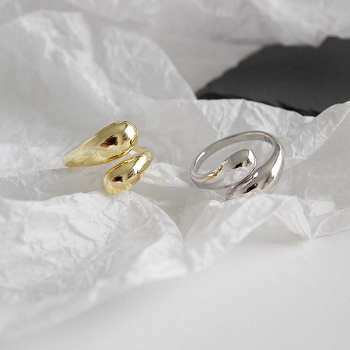 Nhẫn Đeo Tay Kim Loại Hình Giọt Nước Thời Trang Hàn Cho Nữ