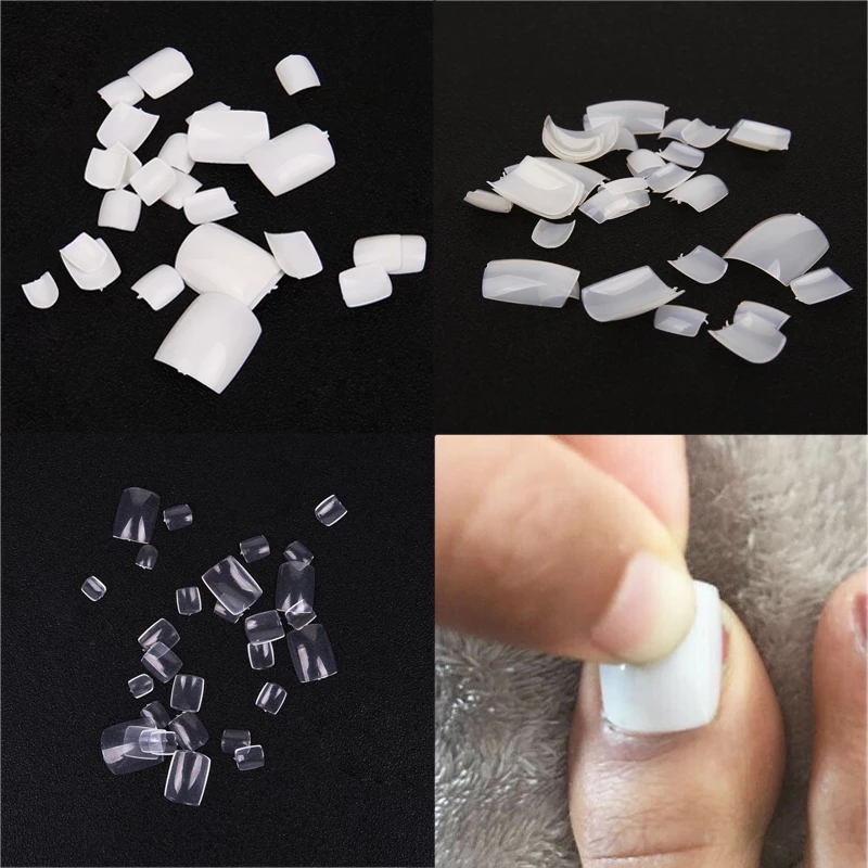 [Hàng mới về] Móng chân giả bằng Acrylic màu trắng/ trong suốt/ màu tự nhiên