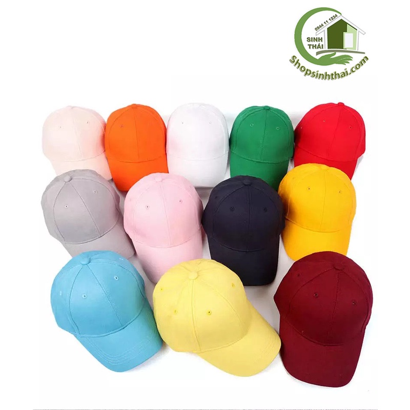 Nón kết màu trắng, đỏ, xanh, vàng, xám, đen - Mũ lưỡi trai nam nữ thể thao Hàn Quốc - Chọn màu