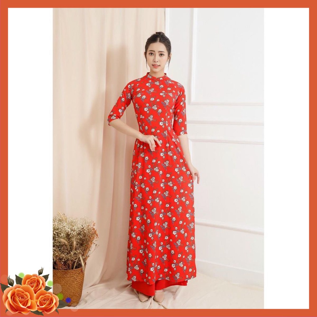 ÁO DÀI IN 3D HOA NHÍ, ÁO DÀI TRUYỀN THỐNG, TRẺ TRUNG - TRANG NHÃ AD2T3DIHNĐ