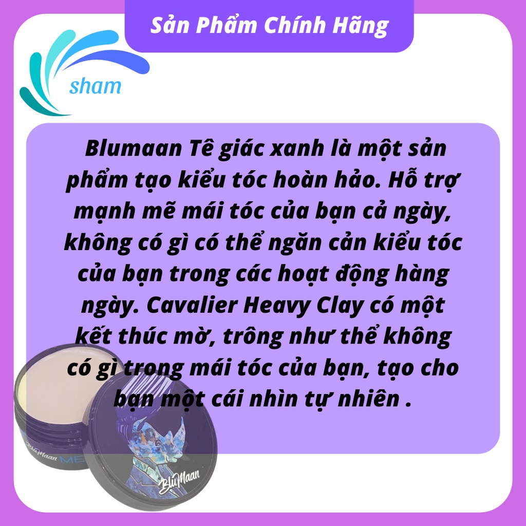 Sáp vuốt tóc tạo kiểu cao cấp bóng mượt BLUMAAN keo vuốt tóc nam nữ tê giác xanh