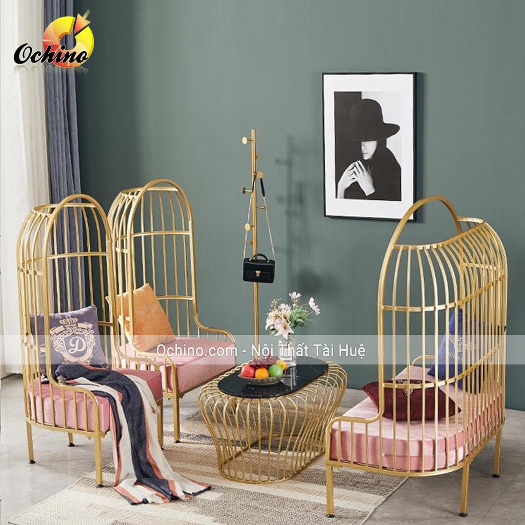 Ghế Trang Trí Hính Lồng Chim Dùng Decor Quán, Phòng Khách Phòng Ngủ