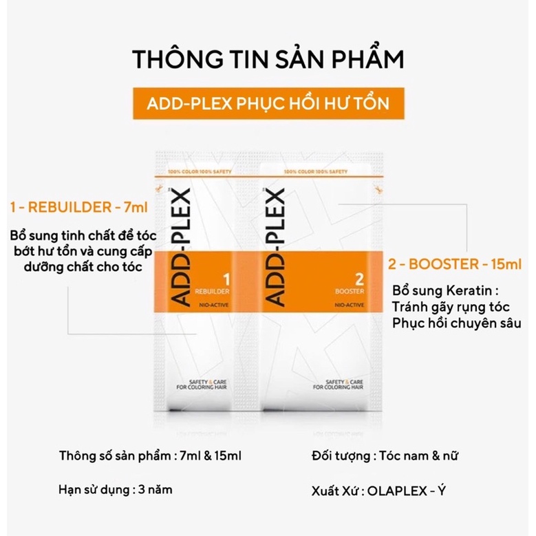 Ủ dưỡng tóc ADD-PLEX phục hồi chuyên sâu | Xuất xứ OLAPLEX - Ý