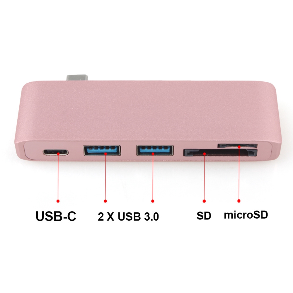 Đầu Đọc Thẻ Nhớ 5 Trong 1 Usb-C Với 2 Cổng Usb 3.0 Micro Sd Type-C Usb 3.0 Cho Macbook Pro Air