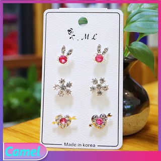 Set 3 đôi bông tai nữ, khuyên tai hàn quốc siêu xinh, bông tai nữ cá tính, bông tai kẹp, bông tai tròn, bông tai nữ set.