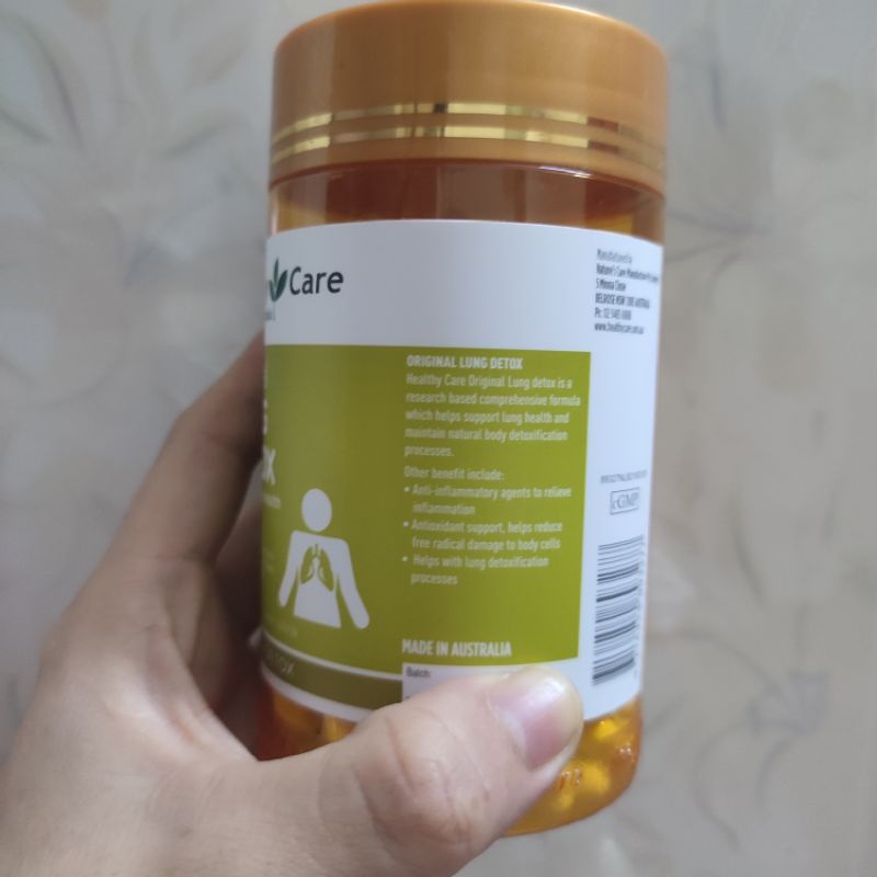 Viên uống thải độc phổi Lung Detox của Healthy care 180 viên