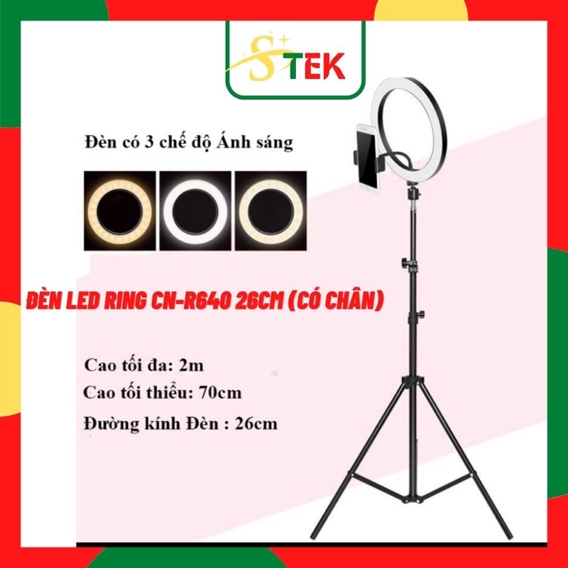 Đèn Led Ring CN-R640 26cm (Có Chân Tặng Kèm)