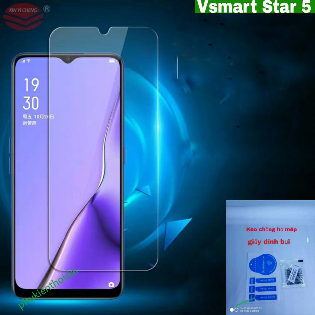 Cường lực Vsmart Star 5 FREESHIP Từ 50k trong suốt loại tốt 9H ( tặng keo chống hở mép)