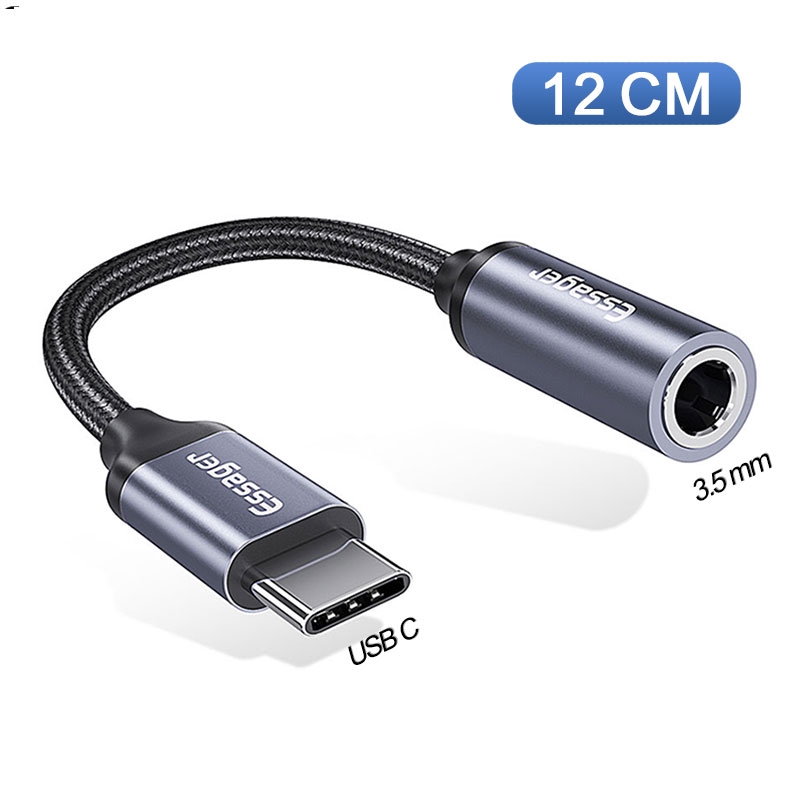 Bộ chuyển đổi tai nghe Essager AUX E01 đầu micro USB type C sang 3,5mm