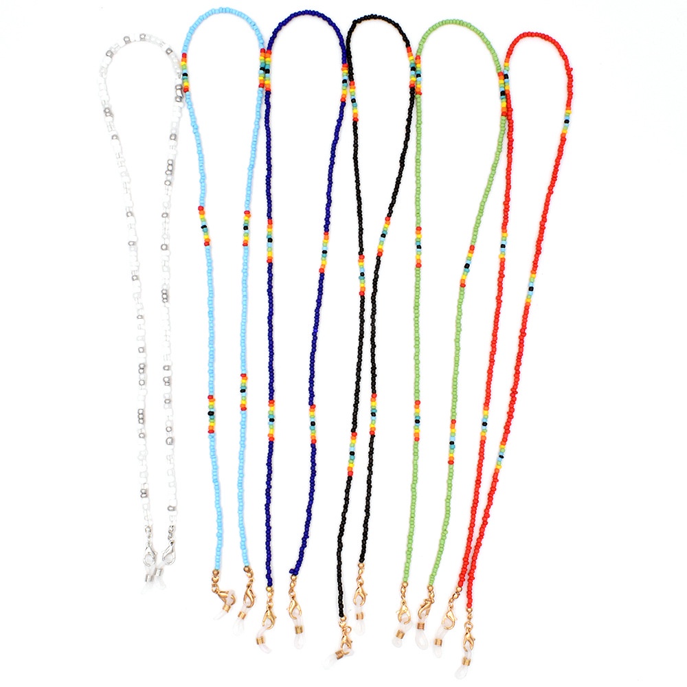 Dây Đeo Mắt Kính Xỏ Hạt Millet Màu Sắc Cầu Vồng Chống Mất