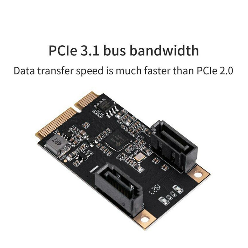 Iocrest Mini Pcie To 2 Cổng Sata3 Card Sata Iii Full Height Mini Pcie 3.0 Gen3 Tốc Độ Cao Io-Mpe40150