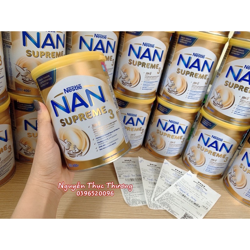 Sữa Nan Supreme Nga HMO cho bé dị ứng đạm bò nhẹ 400gr