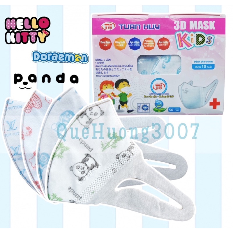 Khẩu Trang 3D Cho Bé Dưới 10 Tuổi [ Hộp 50c]