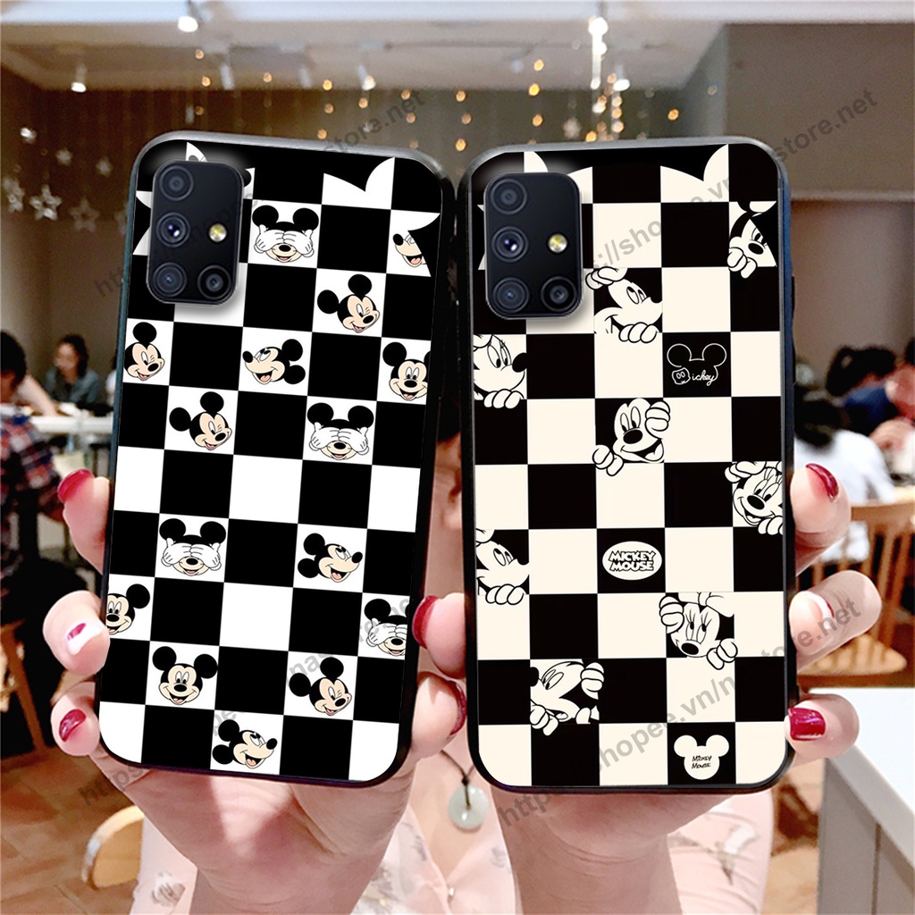 Ốp lưng Samsung M51 trái tim họa tiết caro, mikey họa tiết beabrick kaws cute