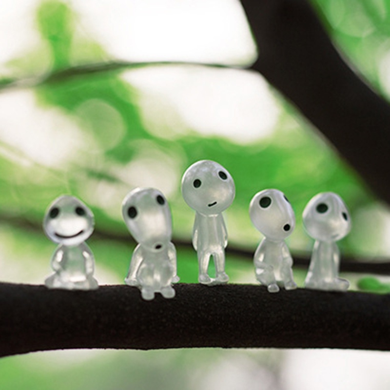 Set 5 mô hình hình nhân vật yêu tinh cây phát quang bằng nhựa resin trang trí trong vườn