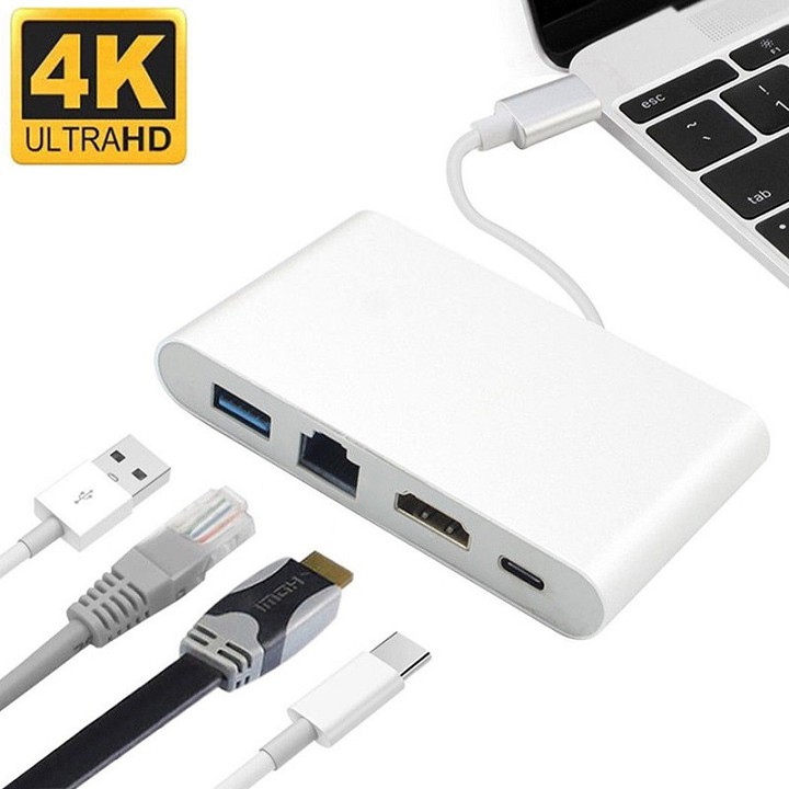 [Mã 155ELSALE giảm 7% đơn 300K] Cáp Chuyển Đổi USB Type C Sang HDMI, Hub USB Và Cổng Lan