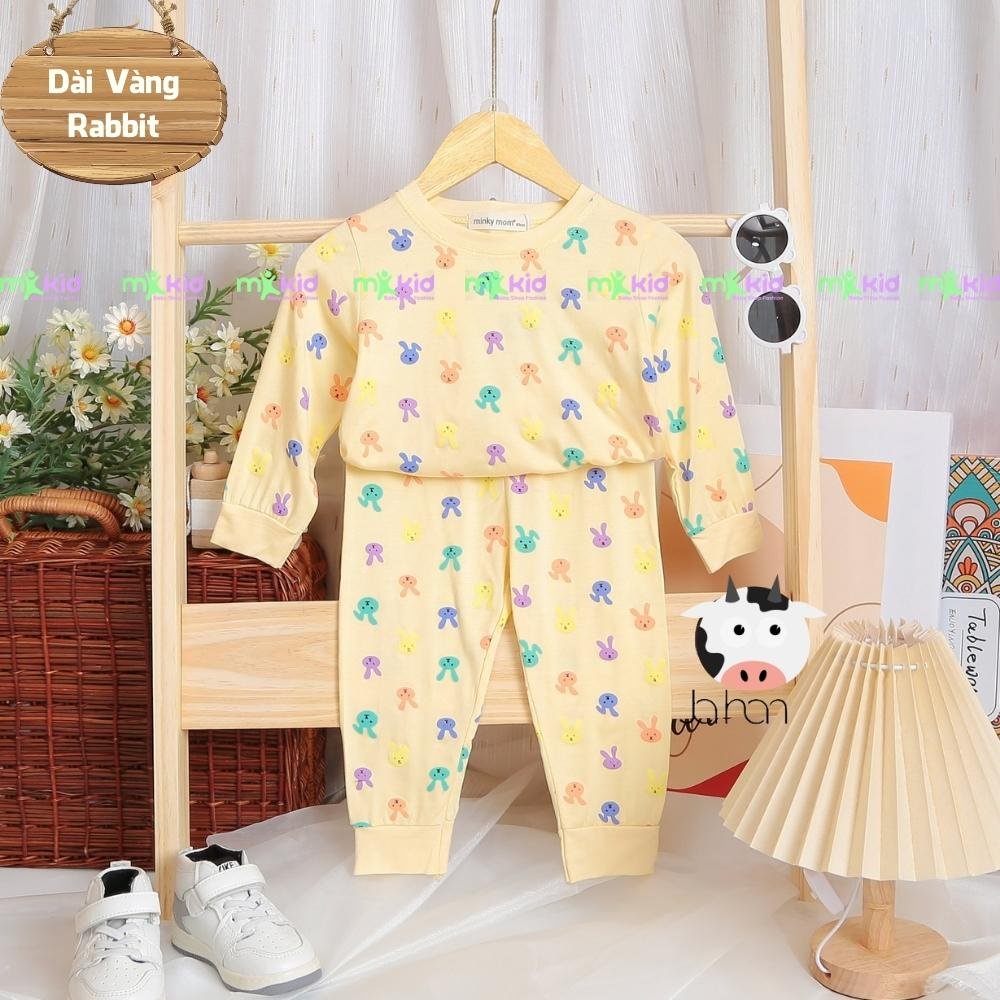 Đồ Bộ Dài Tay Cho Bé 💖Bộ Thun Lạnh Dài Tay Cho Bé Trai Bé Gái với họa tiết Thỏ siêu dễ thương