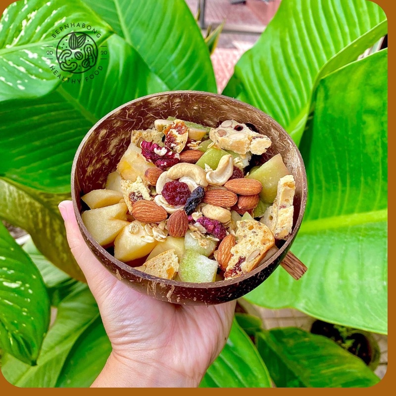 Granola Ngũ Cốc Ăn Kiêng Mix 7 Loại Dinh Dưỡng Không Đường, Ăn Vặt, Giảm Cân, Mẹ Bầu, Mix Hạt, Bếp Nhà Bống, túi 500gr