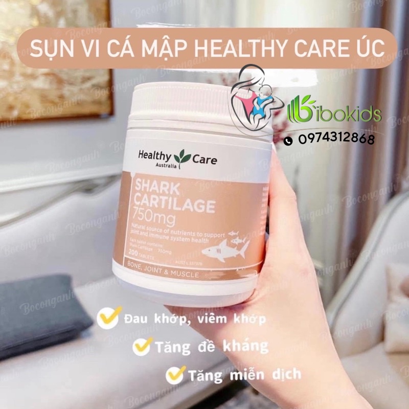 Sụn Vi Cá Mập Healthy Care 750mg Bổ Xương Khớp, 200 viên