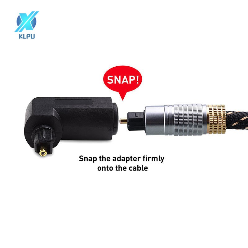COD# Male to Female Optical Digital Audio Converter Adapter with 90 Degree Right Angle 360 Swivel for Toslink Jack #VN