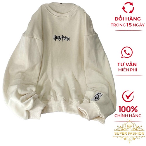 Áo Sweater Tay Phồng SUPER FASHION Vải Nỉ Bông Mềm Chui Đầu In Chữ NTP52