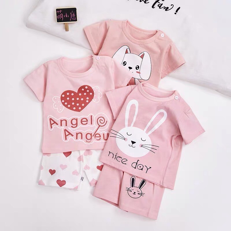 BÁN SỈ SÉT BỘ BÉ GÁI COTTON 3 HOẠ TIẾT