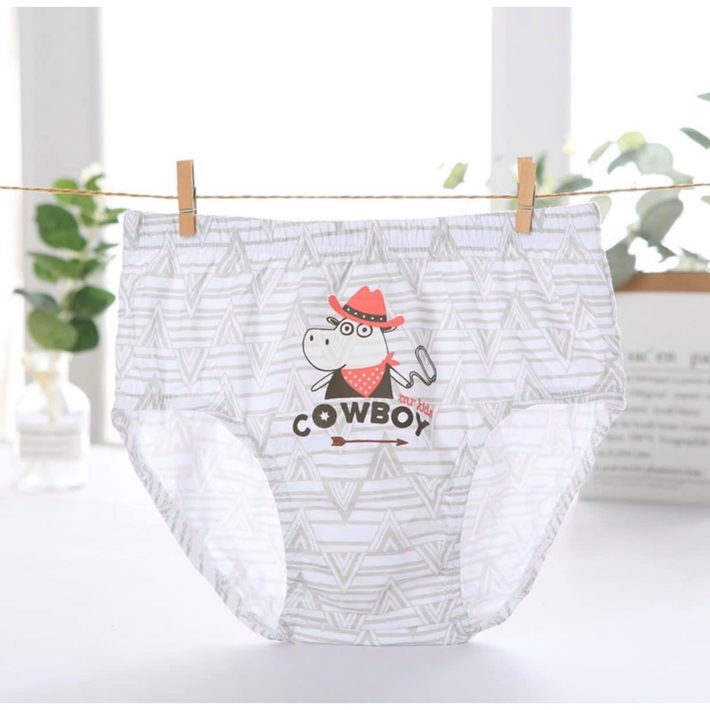 5 quần xịp bé trai Hàn Quốc 100% cotton mẫu Chú Chó Cowboy