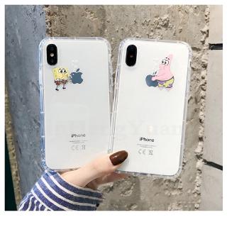 Ốp điện thoại bằng TPU trong suốt hình hoạt hình SpongeBob Patrick cho iPhone 6 6S 7 8 Plus X XS MAX XR 11 Pro Promax