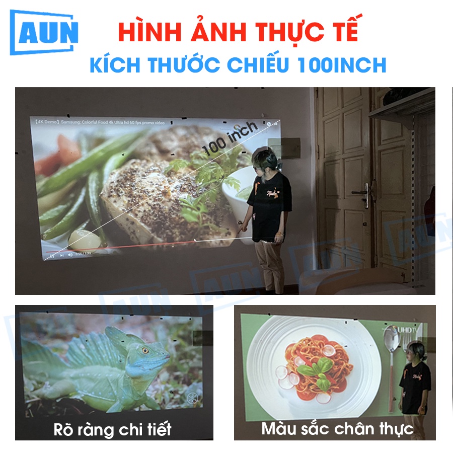 [ PHÂN GIẢI THỰC 1080P] Máy chiếu Mini Aun F30 FullHD 1080p