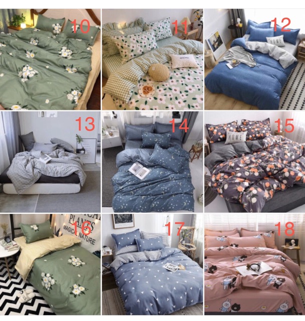 Bộ 5 món chăn ga gối cotton poly Sunday bedding cao cấp mẫu mới