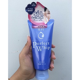 Sữa Rửa Mặt Tạo Bọt Chiết Xuất Tơ Tằm Trắng Senka Perfect Whip 120g, hsd 10,11,12/2021