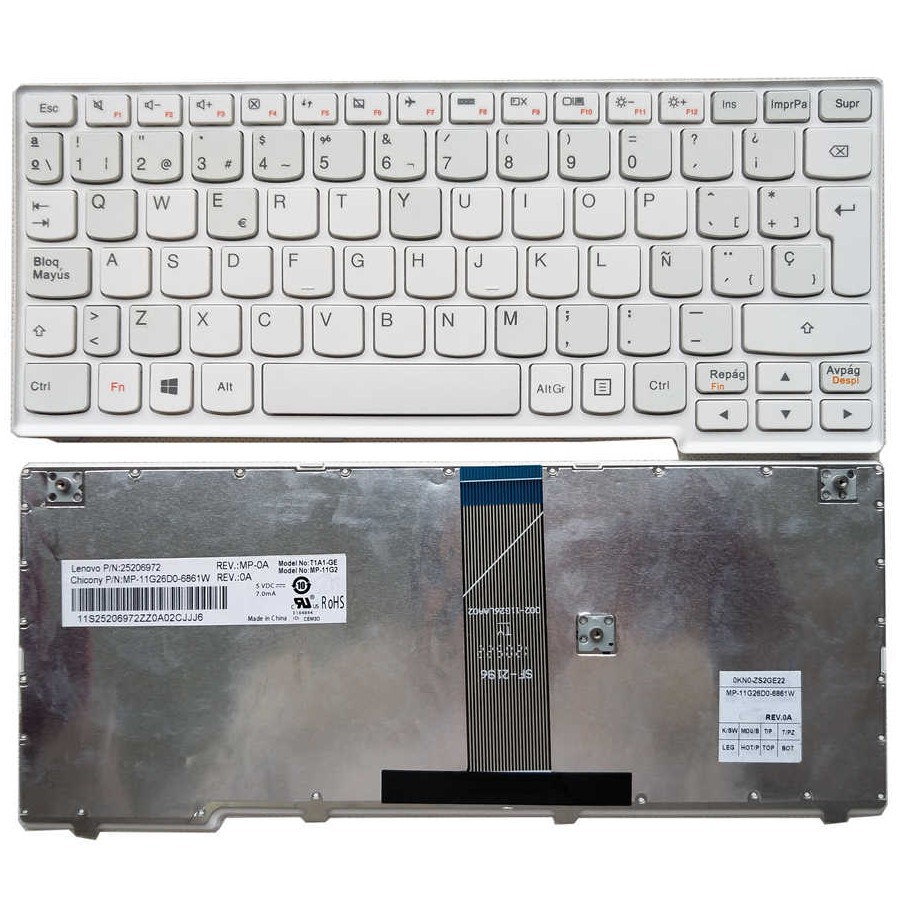 (KEYBOARD) BÀN PHÍM LAPTOP LENOVO S110 dùng cho Ideapad S205 S205s S206 S110