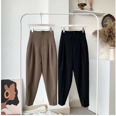 [HÀNG XƯỞNG GIÁ SỈ] Quần Baggy Thời Trang Nữ Đẹp Cạp Liền Siêu Hot Phong Cách Hàn Quốc Nhiều Màu Trắng, Đen, Nâu, Ghi | BigBuy360 - bigbuy360.vn