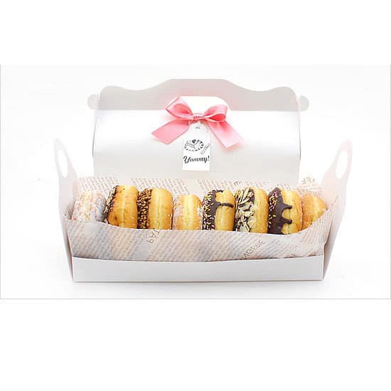 Hộp đựng bánh cuộn hoặc bánh donut - Size: 27.5*10*7cm (10 hộp)