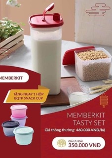 Bình nước Slim 2L Tupperware- Tasty set