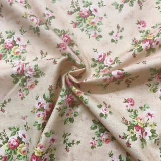 Vải hoa vintage thô lụa Hàn Quốc