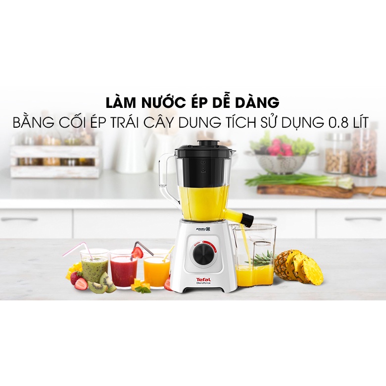 Máy Xay Sinh Tố, Ép Trái Cây Đa Năng 2 In 1 Tefal BL42Q166 - Hàng Chính Hãng (Bảo Hành Toàn Quốc 2 Năm)