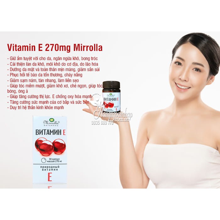 chính hãng - Vitamin E mirrola Nga hàm lượng 270mg hộp 30 viên | BigBuy360 - bigbuy360.vn