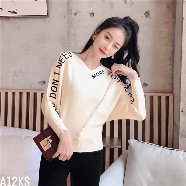 áo len cánh dơi chữ tay siêu sang chảnh đã về Sỉ 120k