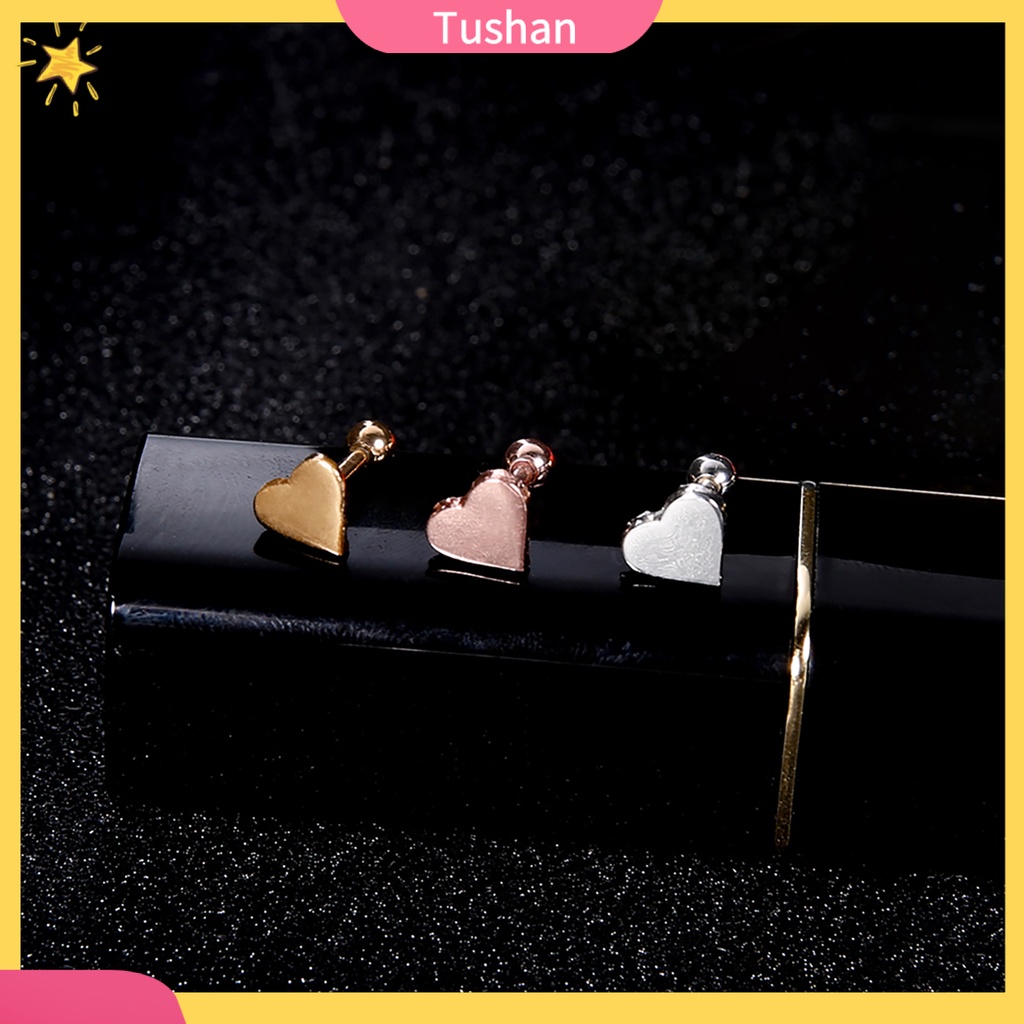 Hoa tai kiểu đinh tán hình trái tim bằng hợp kim